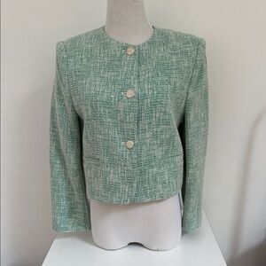 Zara Mint Green Tweed Blazer